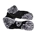 MEEFUR Women's Real Rex Rabbit Fur Scarves Rose Design (Onesize, Blackgrey)
