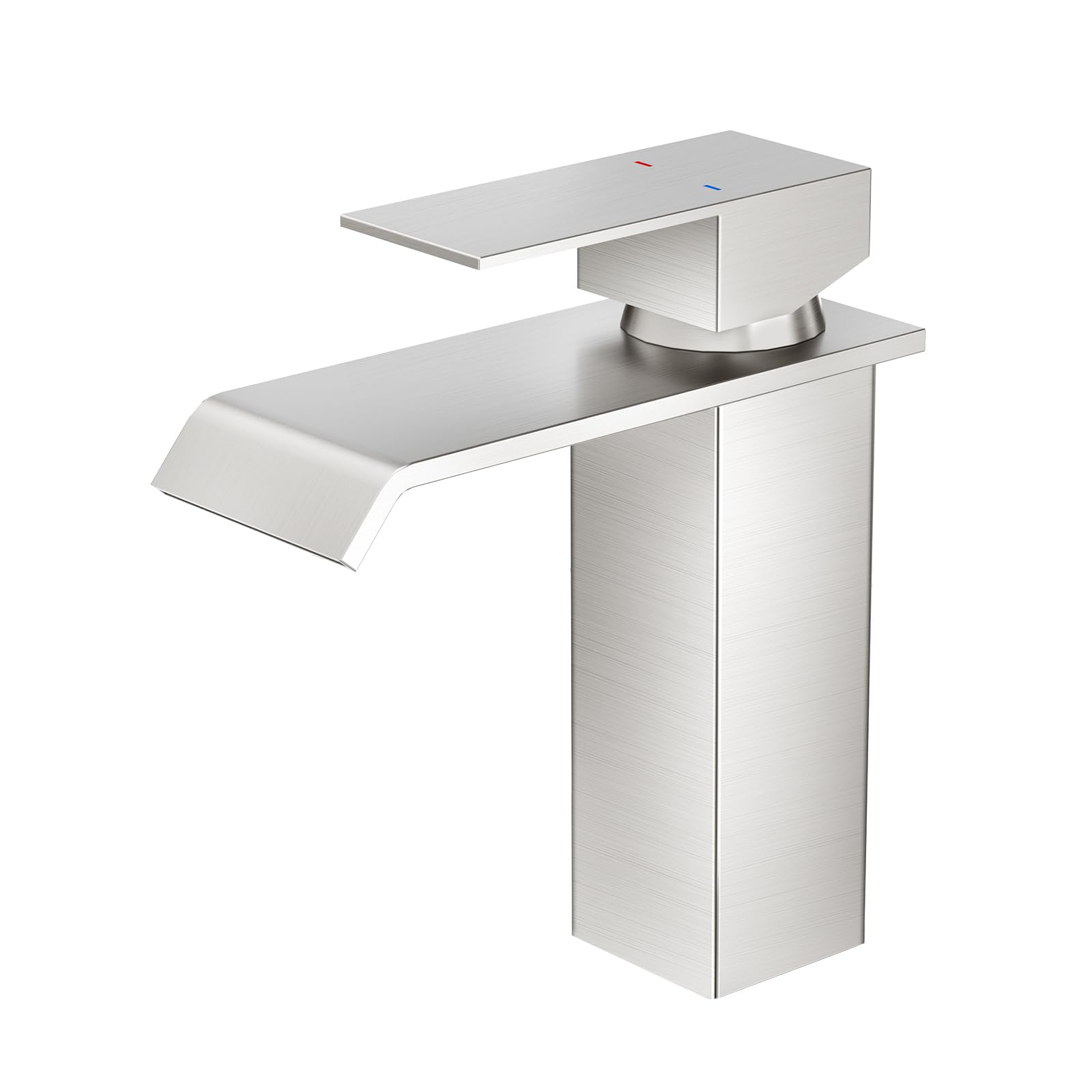 CREA Waterfall Bathroom Tap,Single Handle Bathroom Sink Mixer tap,Basin Tap with Pop Up Drain,Stainless Steels
