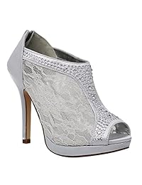MVE - Zapatos de tacón fino cerrado para mujer con tejido de malla