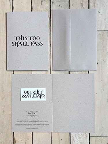 Conscious Ink"This Too Shall Pass" Manifestation Tattoo Greeting Card With Temporary Tattoo