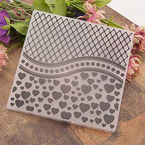 Snowflake Heart Plastic Embossing Folders DIY Paper Decor Template Background Decorative Tools for Card Making 6 by 6 inch Around (Snowflake)