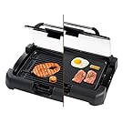 Secura GR-1503XL 1700W Electric Reversible 2 in 1 Grill Griddle w/ Glass Lid Indoor Outdoor