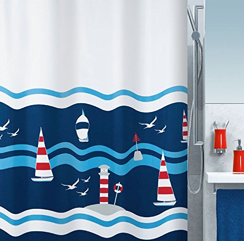 Spirella Anti-Schimmel Duschvorhang Clipperi Anti-Bakteriell, waschbar, wasserdicht Polyester 180x200cm