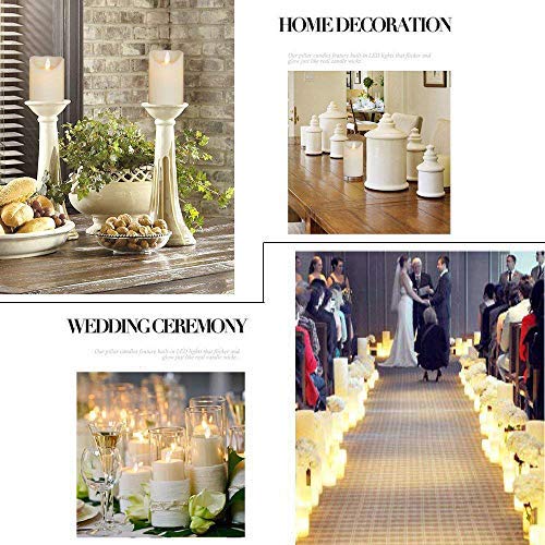 Candele LED Gr4tec Set di 3 Candele a LED Senza Fiamma in Vera Cela con Telecomando e Timer Luce Decorativa Alimentazione dalle 3 Pile AAA Decorazioni per Natale Feste Matrimonio Compleanno