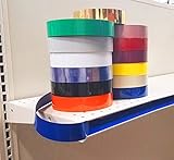 Decorative Gondola Shelving Vinyl Insert for Ticket Channel 130 FT. x 1.25 in. - 5 Pack, Blue