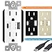 TOPGREENER USB Outlet with USB Type C/A Charging Ports 5V/4.8A, 15A Tamper Resistant Receptacle, Compatible with iPhone 11/11 Pro/XS/MAX/XR, Samsung Galaxy S9/S8/S7 & More, UL Listed, TU21548AC, White