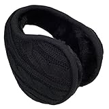 Knolee Unisex Knit Foldable EarMuffs Plus velvet Ear Muffs Winter Outdoor EarMuffs,Black