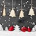 Tatuo 50 Pieces Wooden Christmas Tree Cutouts Embellishments Hanging Ornaments with Ropes for Christmas Decoration, Festival, Wedding, Craft