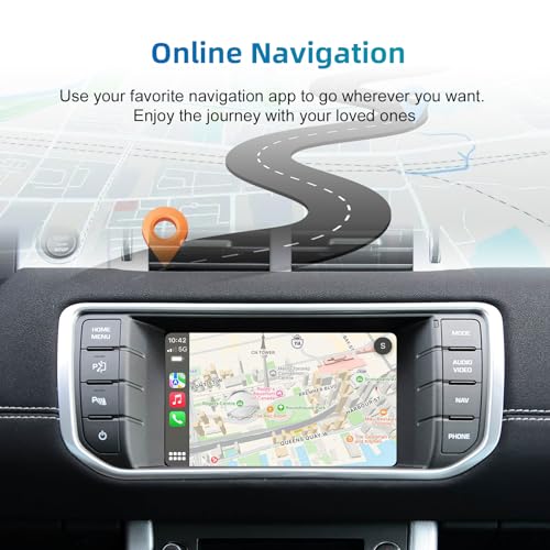 EZoneTronics Wireless CarPlay & Android Auto Set Top Box Kit for Land Rover Range Rover Evoque Discovery Jaguar XJL F-Type 2012-2016 CarPlay Adapter Plug & Play with SWC WiFi Bluetooth Siri GPS