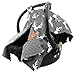 Dear Baby Gear - Car Seat Canopy - Baby Carrier Cover - Infant Car Seat Cover - Carseat Covers with Snap Opening - Carseat Canopies for Boys & Girls - 40x30 (White Antlers on Gray, Gray Reverse)