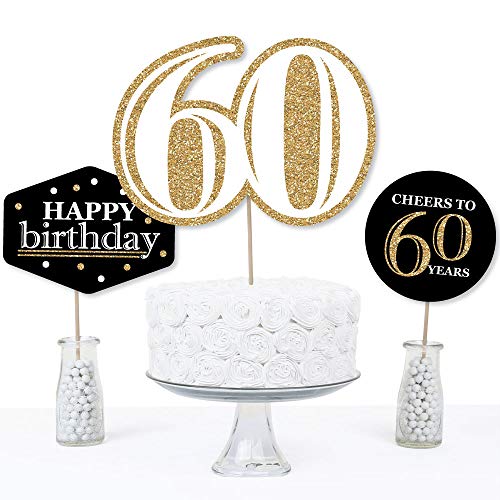 2 Adult+60th+Birthday+Centerpiece+Toppers