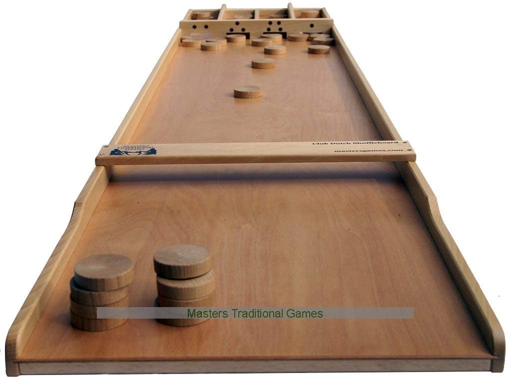 Masters Club Dutch Shuffleboard (Beech Sjoelbak with concave disks