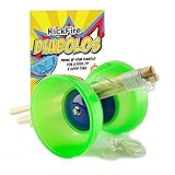 KickFire Diabolos Green Comet Chinese YoYo Diabolo Set with Wooden Sticks and String