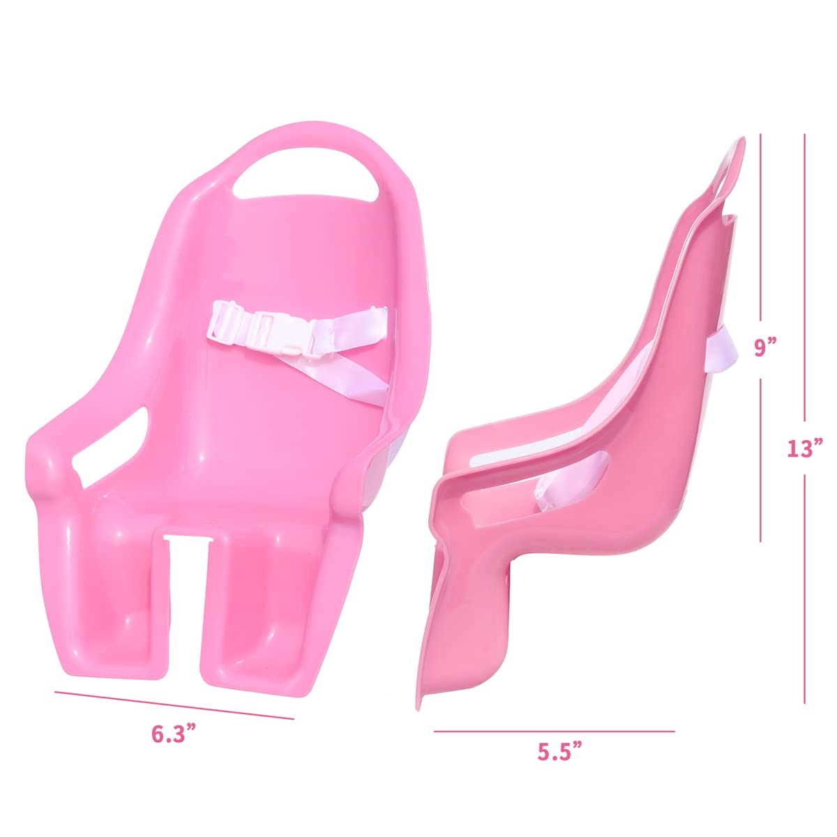Glerc Doll Bicycle Seat with Stickers Decals Bike Attachment Accessory, Multiple Colors