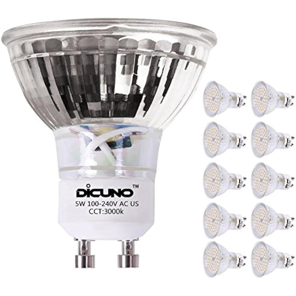 GU10 LED Bulbs 5W Warm White, 3000K, 500lm, 120 Degree Beam Angle
