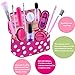 TEPSMIGO Pretend Makeup Kit with Cosmetic Bag for Girls 4-10 Year Old - Including Pink Brushes, Eye Shadows, Lipstick, Nail Polish, Mirrors, Glitter Pot, Puff Pad and More
