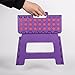 Dporticus 8 Inch Super Strong Folding Step Stool with Handle 300 LB Capacity for Adults, Toddlers and Kids, Kitchen, Garden, Bathroom Purple