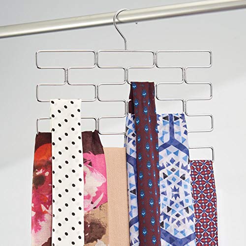 mDesign Metal Closet Rod Hanging Storage Organizer Rack Scarf Holder