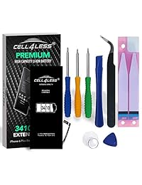 CELL4LESS - Kit de recambio de batería para iPhone 6 Plus A1522 y A1524-2915 mAh, 3,82 V, 11,1 WHR con herramientas de montaje y tiras adhesivas