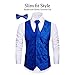 WANNEW Mens Vest Suit Vests Tuxedo Vest Vest for Men(S, Blue 3#)