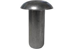 HANSON RIVET 1/8" Diameter X 3/16" Length 1100F Solid Aluminum Rivet, Universal Head, NO Head Markings, Plain Finish (Pack of 1/2 LB - Approximately 1,025 Pieces)