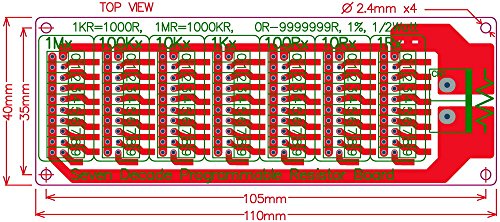 Electronics-Salon 1R - 9999999R Seven Decade Programmable Resistor Board, Step 1R, 1%, 1/2 Watt.