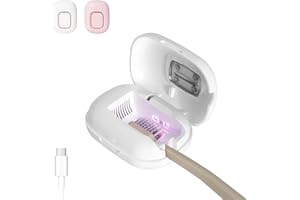 ELMWAY Toothbrush Holder, Toothbrush Cleaner Case, Portable USB Charging Toothbrush Cover with U V-C Light, Travel Toothbrush Holder (White-Fan-Heat)