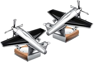 LAPYAPPE 2pcs Silver Solar Energy Airplane Aromatherapy Ornament Car Dashboard Decor Auto Interior
