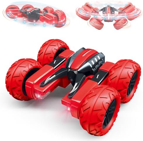 Threeking RC Stunt Car Remote Control Cars with Lights Rotating
