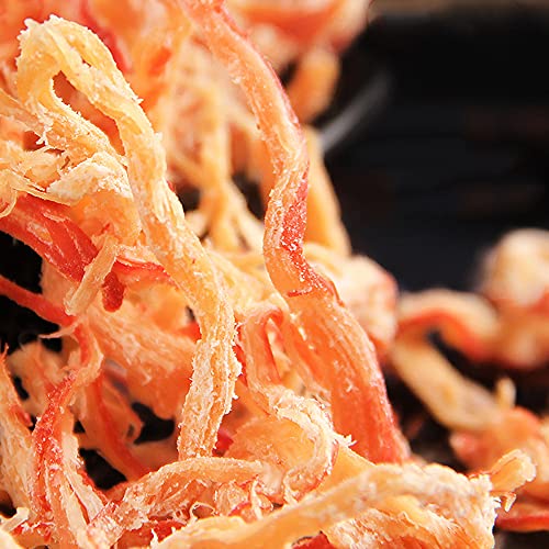 Dried Squid Snack, Roasted Shredded Squid Plain Flavor, Asian Snacks On