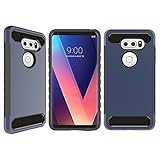 Bear Motion for LG V30 - Premium PC + Carbon Fiber Shockproof Case for LG V30 (Blue/Black)