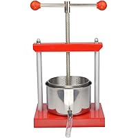 0.53 Gal Fruit Wine Press - 100% Natural Juice Making for Apple/Carrot/Orange/Berry/Vegetables,Stainless Steel Cheese…