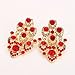UBBC 18K Gold Plated Red Crystal Embedded Scarf Pattern Jewelry Set