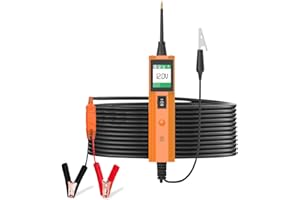 KAISAL Power Circuit Probe Tester 6-30V AC/DC Voltage Tester Resistance&Diode Circuit Tester Component Activation Electrical Tester with Flashlight, TFT Color Display, 39FT Long Test Lead,Overload Protection