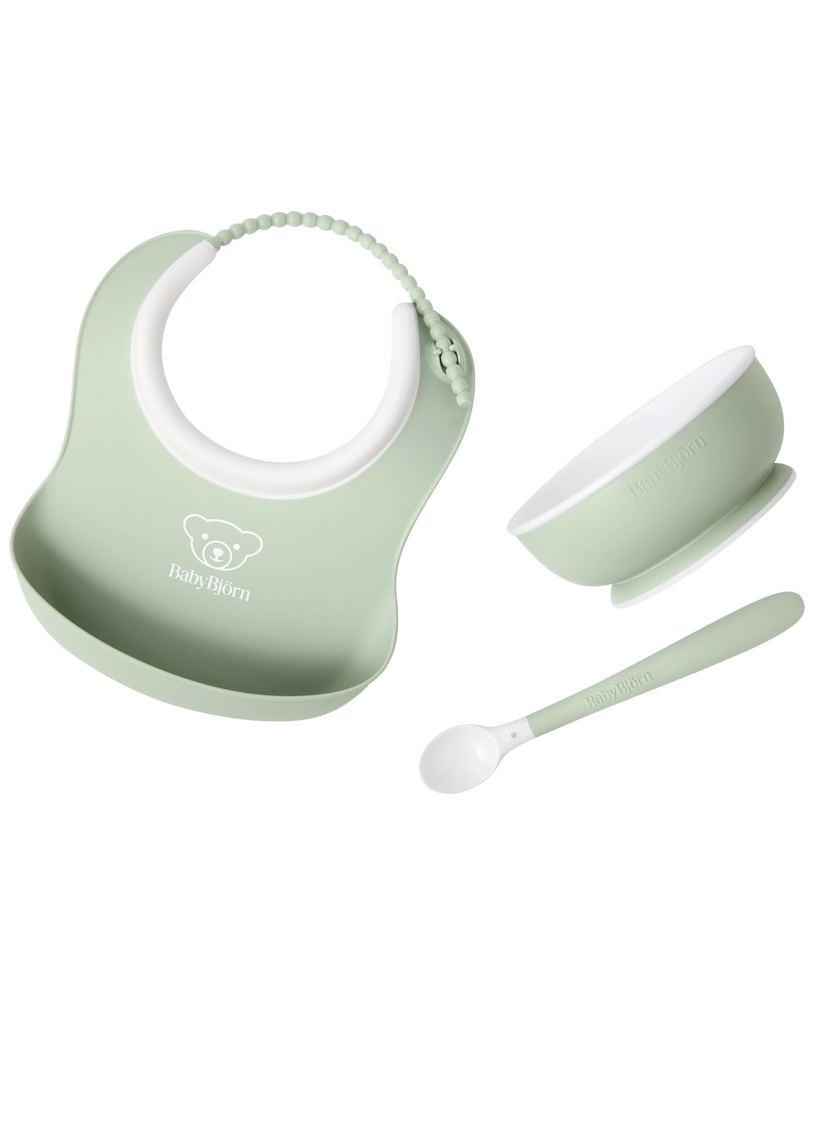 BabyBjörn Baby Feeding Set, 3 pcs, Powder Green