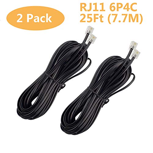 image for Uvital 25 Feet Telephone Landline Extension Cord Cable Line Wire with 