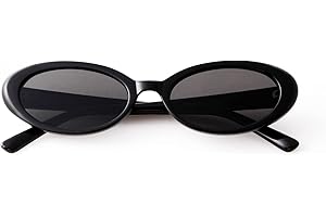 Laurinny Oval Sunglasses for Women Men Trendy Retro 90s Small Skinny Vintage Shades