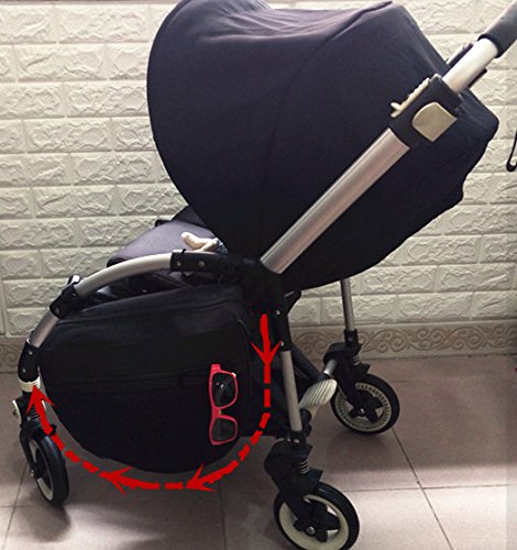 Insulated Stroller Organizer, Side Sling Stroller Saddle Bag, Black