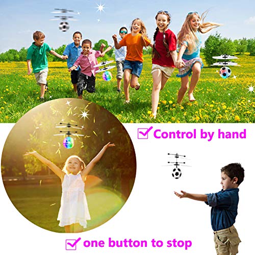 [2 Pack] Flying Ball Toys, Best Gifts for Kids Boys Girls Magic RC Flying Toys Helicopter Infrared Induction Drone with Remote Controller - Replace Screen Time with Healthy Family Fun (in 2 Packages) - Thumbnail 2