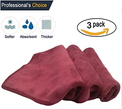 Plush Microfiber Towels/Cleaning Cloth, Car Wash Cloth, Ultra Soft Thick (12"x12") 3-pack