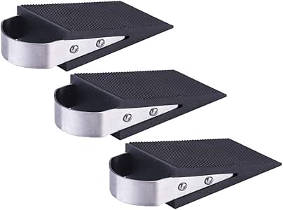 Cuña para puerta de goma resistente, paquete de 3 tapones de goma para