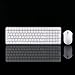 Jelly Comb MK08 Ultra Compact Wireless Keyboard and Mouse Combo Set for Windows and Android, Battery Operated, 2 AA Batteries Needed(Not Included),Silver+White