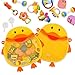 Safe&Care Bath Toy Organizer, Bathroom Toy Net Bag Baby Bath Toy Storage Mesh Net for Toddler Bath Toys Quick Dry Mildew Free/Antibacterial/Odorless Cute Duck with Two Heavy Duty Suction Cups