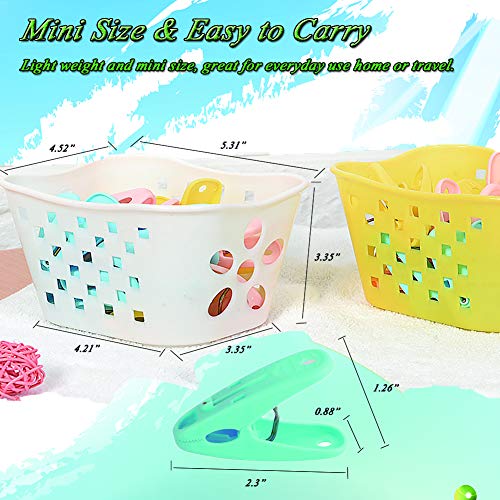 24 Pack Clothespins in Basket Mini Colored Utility Clips Holders Laundry Windproof Plastic Pegs for Outdoor Clothesline, Kitchen Bag Sealing - Thumbnail 7