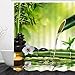 Bathroom Shower Curtain Bathroom Curtain Bamboo Water Zen Durable Fabric Bath Curtain Bathroom Accessories Ideas Kitchen Window Curtain with 12 Hooks (Zen Jasmine Bamboo 2, 72