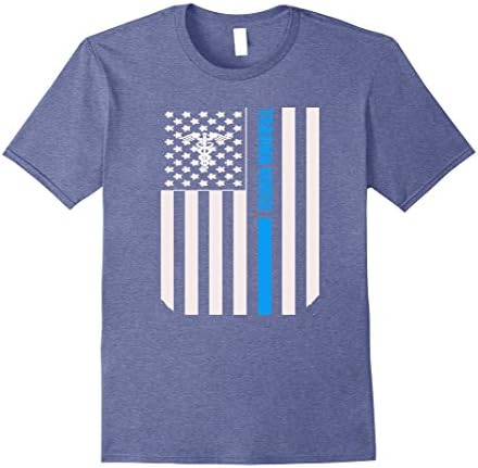 Mens Trauma Nurse distressed American flag custom nurse tshirt XL Heather Blue