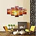 VIIVEI Christian Sunset Crosses Cross Wall Art Christ Poster Canvas Prints Art Home Decor for Living Room Modern Pictures 5 Panel Large HD Printed Painting Artwork Framed Ready to Hang (70