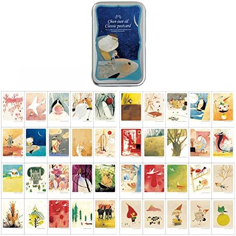Instax Mini Illustrated Card 40 Mini Cards per Tin Case Message &amp; Decorative Card 2.17" x 3.35" (Pinocchio)