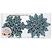 Sea Team Plastic Christmas Glitter Snowflake Ornaments Christmas Tree Decorations, 4-inch, Set of 36, Babyblue