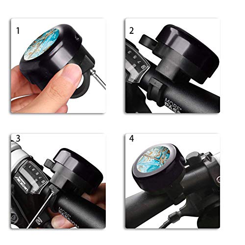 QIELIZI 4 Pack Bike Bells,Loud Clear Sound Aluminum Bicycle Bell Bike Accessory for Adults Kids Girls Boys (2-Marble) - Thumbnail 5